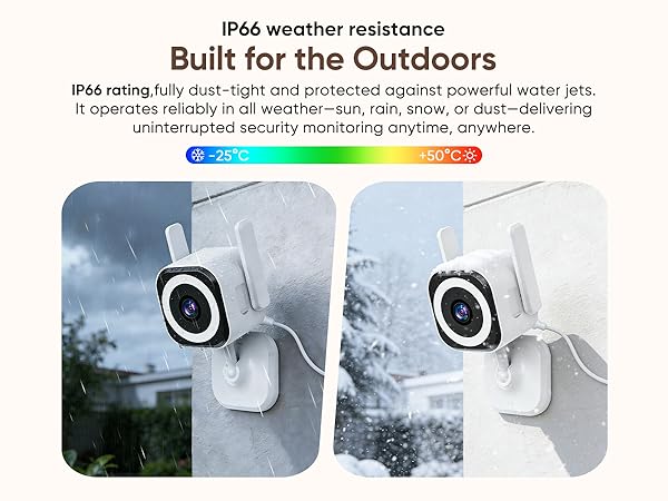 IP66 Waterproof Outdoor Camera, Security Camera Outdoor, Home Camera