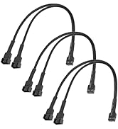 upHere 2 Way 4 Pin PWM Fan Splitter Cable,PC Fan Extension Cable, PWM Fan Extension Cable, for Co...