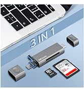 Dual Sd Card Reader USB C,3in1 UHS-I SD Card Reader for iPhone 15 Pro Max Plus [NO APP][Plug-and-...
