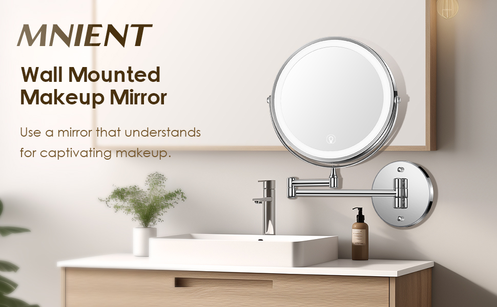 wall mounted makeup mirror with lights