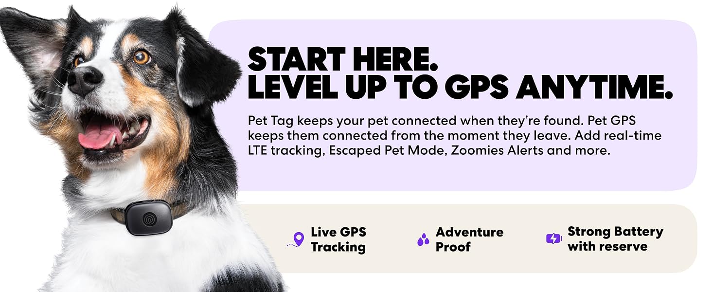 Start With Pet Tag - Level Up to Pet GPS.