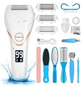 Electric Foot File Callus Remover for Feet, Rechargeable Pedicure Kit Foot Care with 3 Speed, Cal...