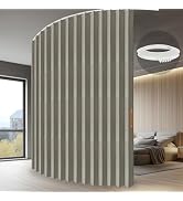 JILRON Folding Accordion Partition Divider with Ceiling Track - Hanging Room Curtain, Quick Setup...