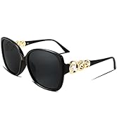 FEISEDY Women's Fashion Sunglasses, Oversized Square Frame with Pearl Sparkling, Polarized UV Pro...