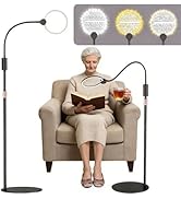10X Floor Magnifying Glass with Light and Stand,3 Light Modes,56 Inch Flexible Gooseneck Floor Ma...