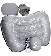 Crisonky Camping Inflatable Pillow with 2-in-1 Silicone Air Pump Storage Bag – Ultralight Travel ...