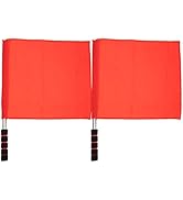 Healvian 2pcs Referee Flag,Stainless Steel Hand Flag,Red Signal Flag,Volleyball Line Judge Flags,...