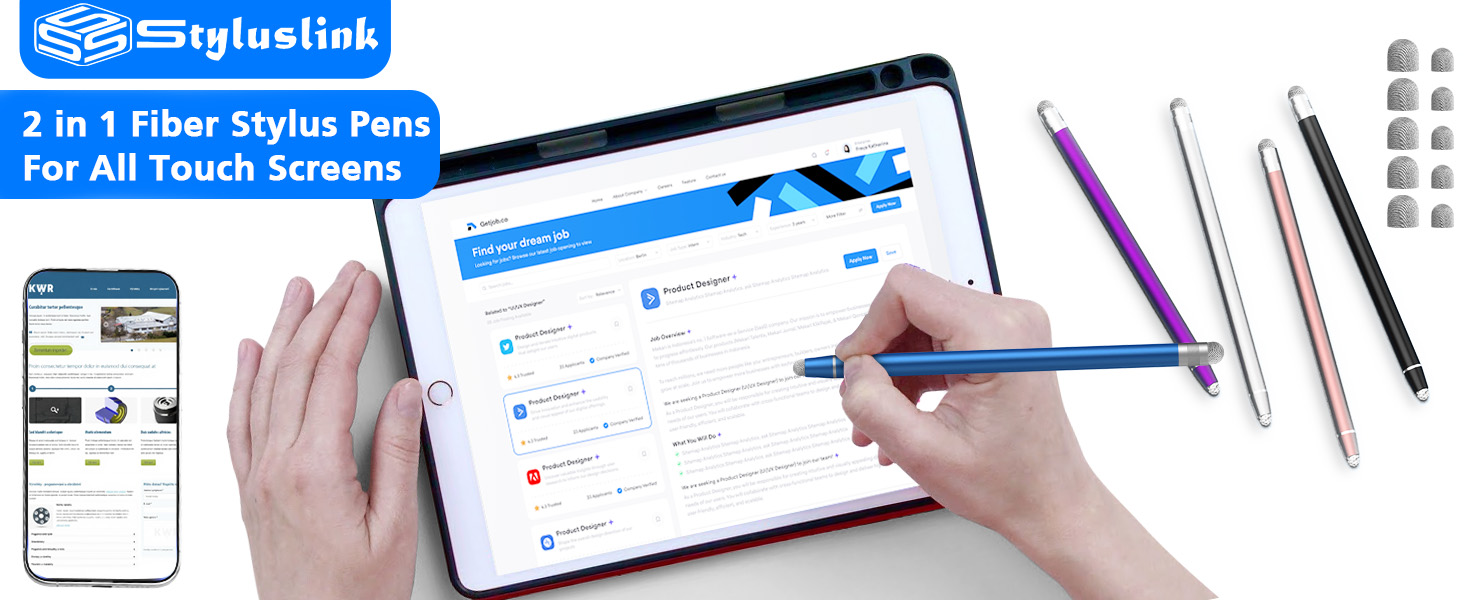 2-IN-1 Fiber Stylus For All Touch Screens
