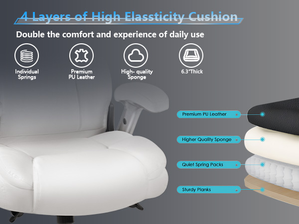 VITESSE 600lbs Big and Tall Office Chair with Flip up Armrest