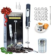BellaVitas Milk Frother Handheld Rechargeable 3-Speed Electric Frother Wand Whisk Foam Maker Drin...