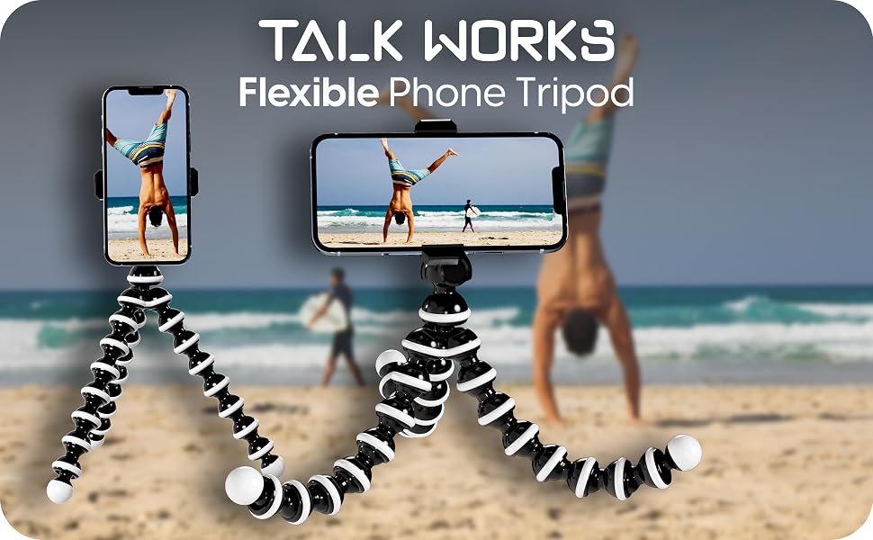 TALK WORKS flexible tripod cellphone stand, travel accessories for women, soporte para celular