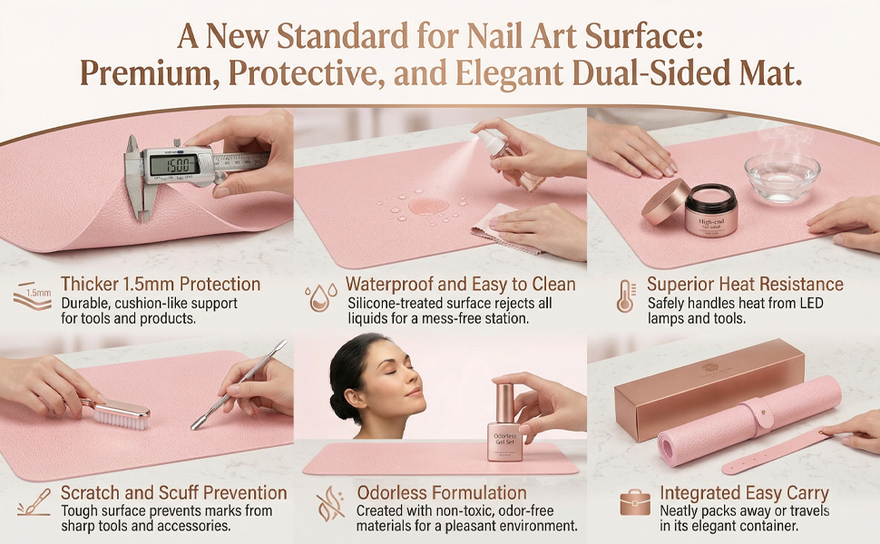 Nail Table mat for nail nech