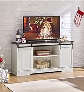 Yaheetech TV Stand for 65 Inch TV, Farmhouse Entertainment Center with Sliding Barn Doors, TV Med...