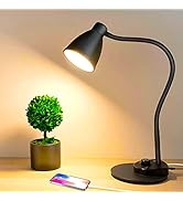 BOHON LED Desk Lamp with USB Charging Port 3 Color Modes Dimmable Reading Light Intelligent Induc...