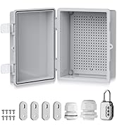 EYPINS Waterproof Junction Box - 8.7x6.7x4.3inch Weatherproof IP67 ABS Plastic Outdoor Electrical...