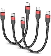 6 inch USB C to USB C Cable, 3 Pack 60W Short USBC to USBC Cord, Braided 0.5ft USB C Charger Cabl...