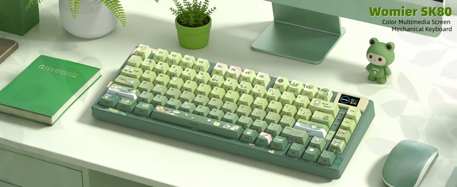 75% Percent Keyboard with Color Multimedia Display Mechanical Gaming Keyboard Cute Hot Swappable