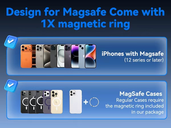 Design for Magsafe Come with 1X magnetic ring