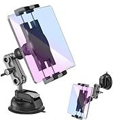 Aluminum Heavy Duty Dashboard &amp; Windshield Tablet Holder Car Mount, 360°2-Stage Stand Metal Brack...