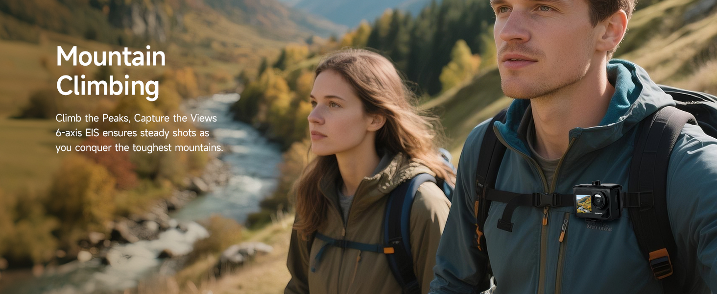 cycling action camera with EIS for sports