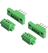 GINTOOYUN 2 Sets 4 Pin 5.08 mm Terminal, 4-Pin Pluggable Screw Terminal Block Connectors, 4P Thro...