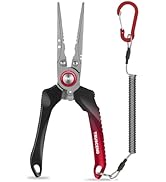 TRUSCEND Fishing Pliers Kit with Fishing Wacky Rig Tool, Saltwater Resistant Teflon Coated Multi-...