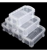 6 Pcs Mini Plastic Boxes, 5'' x 3'' x 1.8'' Small Clear Storage Containers with Locking Lids, Cle...