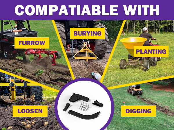 Hitch Mounted Trencher Fits 3 Point Hitch Subsoiler Lawn Ripper ATV UTV Tractor Plow Trench Digger