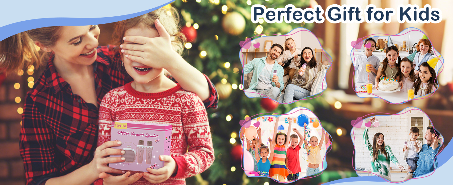 Text reads: 'Perfect Gift for Kids'. Collage of images showing children engaged in various activities outdoors.