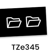 Brother Genuine P-touch TZe345 Label Tape in cardboard pack: White on Black 18mm