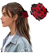 ELLOPH 1PC Ladybug Funny Hair Claw Clips for Women, Cute Fun Novelty Animal Hair Clip Accessories...