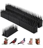 TOBWOLF 12 Pack Outdoor Bird Spikes, Plastic Fence Spikes Anti Climb Spikes for Pigeon Cat Racoon...