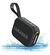 LUKADER Mini Bluetooth Shower Speaker with Lights, IPX67 Waterproof Portable Wireless Outdoor Spe...