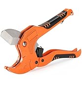 Bates- PVC Pipe Cutter, Cuts up to 1.5 Inch, Ratcheting PVC Pipe Cutter Tool, Pipe Cutters PVC, P...