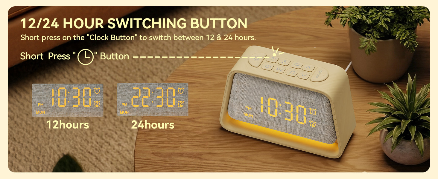 digital alarm clocks for bedrooms 12/24 hours