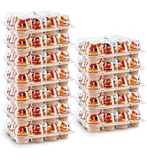 NPLUX 12 Count Cupcake Containers 12 Pack Cupcake Holders with Detachable Tall Dome Lids Clear Pl...