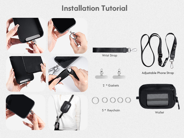 clip and go phone strap lanyard crossbody cross body adjustable cell wristlet wrist wallet rfid