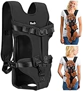 Lukovee Dog Backpack Carrier, Legs Out Easy-fit Dog Front Carrier for Small Medium Dogs, Adjustab...