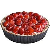 RICHSC-PAN Deep Tart Pan, 9.5 x 2.2 Inches Non-Stick Tart Pan Bottom Can Be Removed. Suitable for...