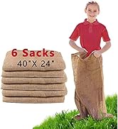 Alytree 6 Pack Burlap Potato Sack Race Bags, 24"x40" Outdoor Lawn Games for Kids &amp; Adults, Outsid...