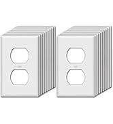 [20 Pack] BESTTEN 1-Gang Duplex Wall Plate, Standard Size, Unbreakable Polycarbonate Receptacle O...