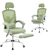DUMOS Home Office Desk Chair with Footrest, High-Back Mesh Rolling Swivel Reclining Chairs with W...