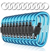 3”D-Clip Durable Locking Carabiner Keychain Clip,Keychain Clip Hook, Spring Snap Hook, Set of 10