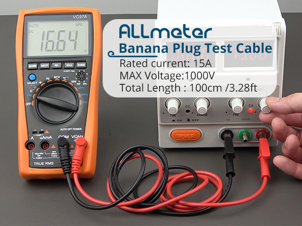 Multimeter Lead Electronic Test Lead Banana Plug to Alligator Clip voltage tester alligator clips
