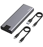 M.2 NVME SATA SSD Enclosure Adapter Tool-Free, RTL9210B Chips, USB C 3.1 Gen 2 10Gbps NVME, 6Gbps...