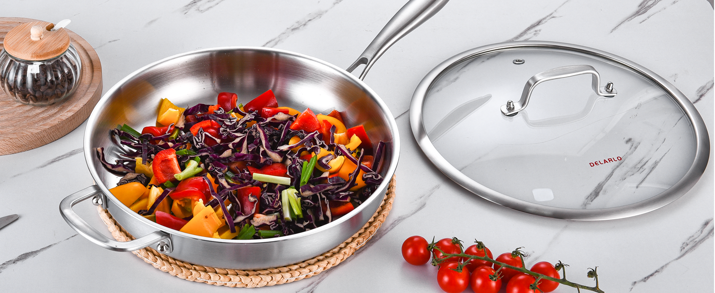 DELARLO FRYING PAN WITH LID