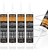 WELLUCK White Silicone Caulk, 100% Waterproof Silicone Sealant Flexible Caulking Cartridge, Adhes...
