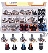 Taiss 75Pcs Potentiometer Kit B5K 10K 20K 50K 100K Ohm Linear Taper Rotary Audio B Type Potentiom...