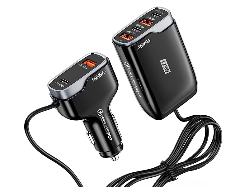 123W 6 ports car charger