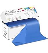 CXPSINC 54 Inch X 300 Feet Plastic Table Cover Roll Disposable Tablecloth with Slide Cutter for A...